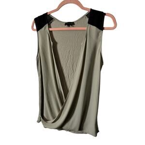 Limited Women’s Small Tan Black Crossover Top Blouse Shirt Sleeveless Light Out